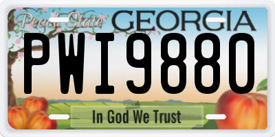 GA license plate PWI9880