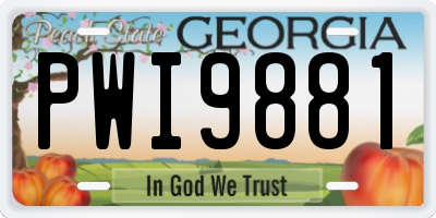 GA license plate PWI9881