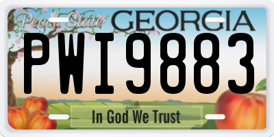 GA license plate PWI9883