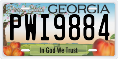 GA license plate PWI9884