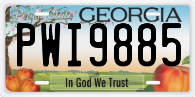GA license plate PWI9885