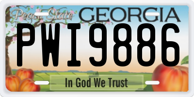 GA license plate PWI9886
