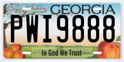 GA license plate PWI9888