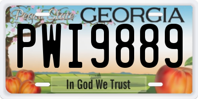 GA license plate PWI9889