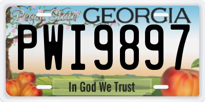 GA license plate PWI9897