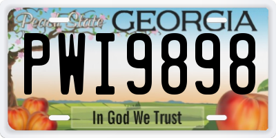 GA license plate PWI9898