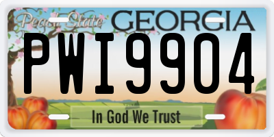 GA license plate PWI9904