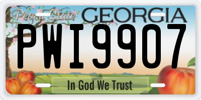GA license plate PWI9907