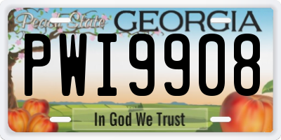 GA license plate PWI9908