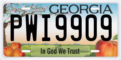 GA license plate PWI9909