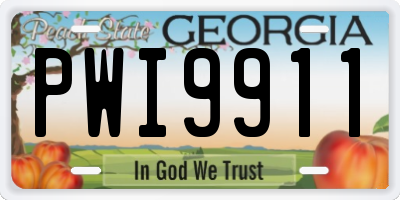 GA license plate PWI9911