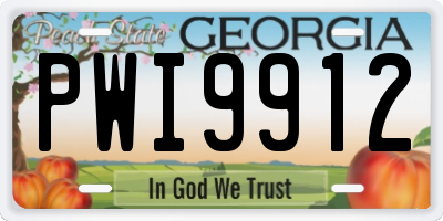 GA license plate PWI9912