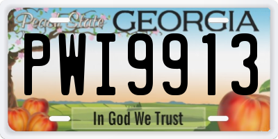 GA license plate PWI9913