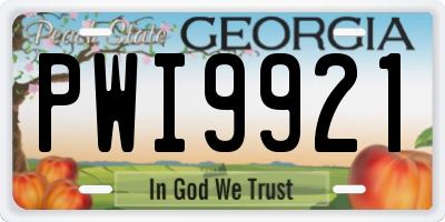 GA license plate PWI9921