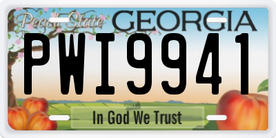 GA license plate PWI9941