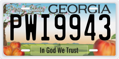 GA license plate PWI9943
