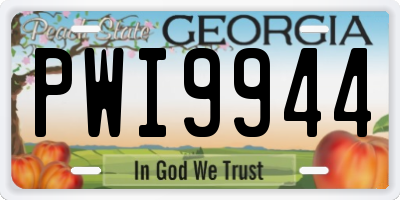 GA license plate PWI9944