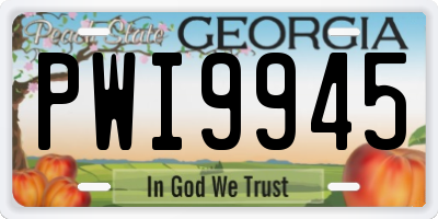 GA license plate PWI9945