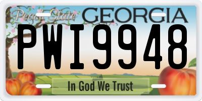 GA license plate PWI9948