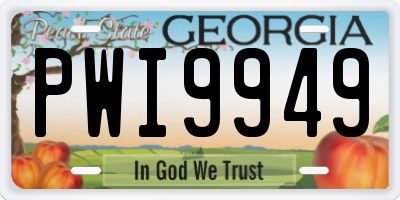 GA license plate PWI9949