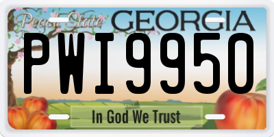 GA license plate PWI9950