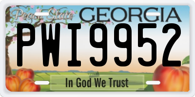 GA license plate PWI9952