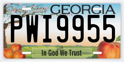 GA license plate PWI9955