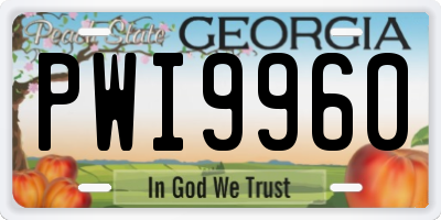 GA license plate PWI9960