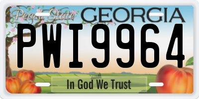 GA license plate PWI9964