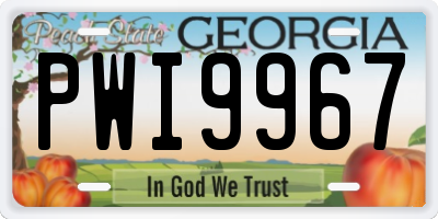 GA license plate PWI9967