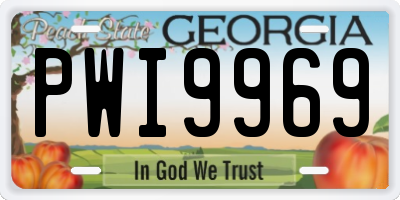 GA license plate PWI9969