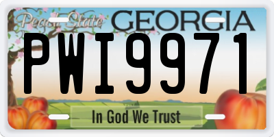 GA license plate PWI9971