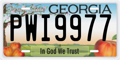 GA license plate PWI9977