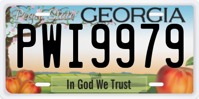 GA license plate PWI9979