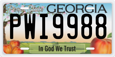 GA license plate PWI9988