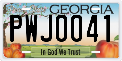 GA license plate PWJ0041