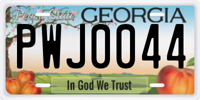GA license plate PWJ0044