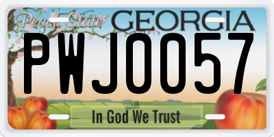 GA license plate PWJ0057