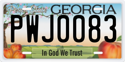 GA license plate PWJ0083