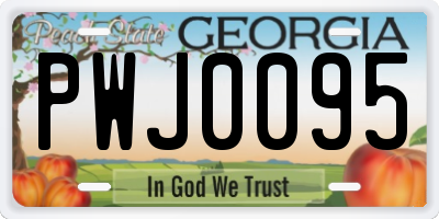 GA license plate PWJ0095