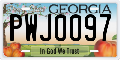 GA license plate PWJ0097