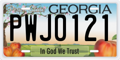 GA license plate PWJ0121