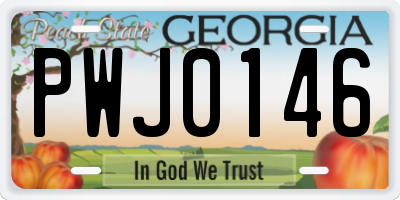 GA license plate PWJ0146