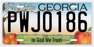GA license plate PWJ0186