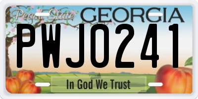 GA license plate PWJ0241