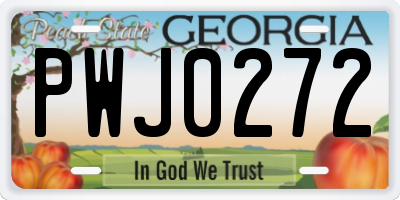 GA license plate PWJ0272