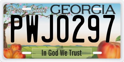 GA license plate PWJ0297