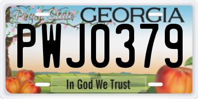 GA license plate PWJ0379