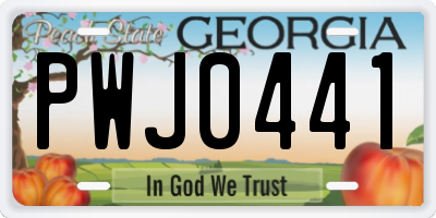GA license plate PWJ0441