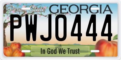 GA license plate PWJ0444